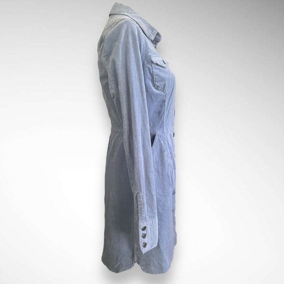 FREE PEOPLE Dynomite Blue Corduroy Long Sleeve Mini Dress Small | EUC - Picture 3 of 8
